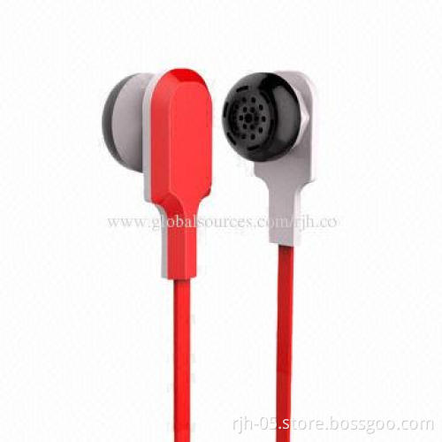 Flat Cable Earphones with Mic, OEM and ODM Orders Welcomed